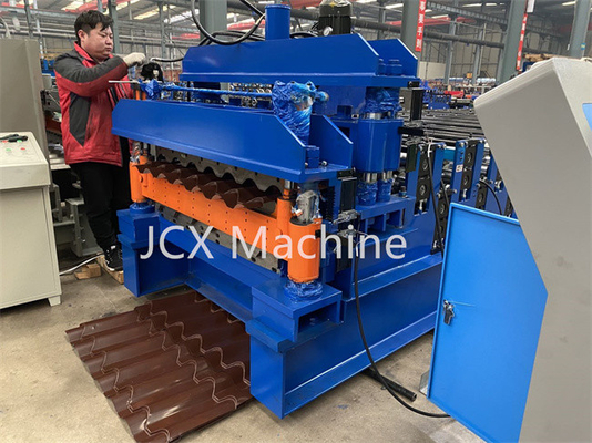 Máy tạo hình cuộn hai lớp hoàn toàn tự động Thiết bị cắt thủy lực điều khiển PLC