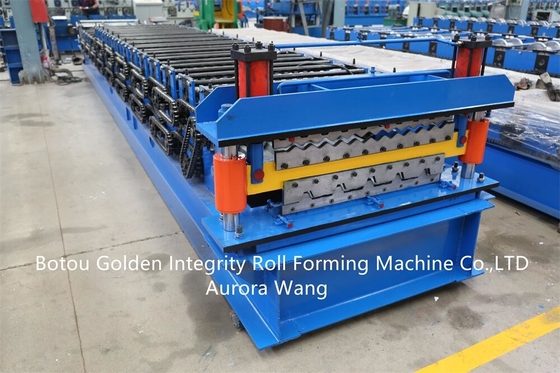 Thép cuộn tùy chỉnh được sử dụng máy làm tấm lợp mái hai lớp Máy tạo hình mái ngói