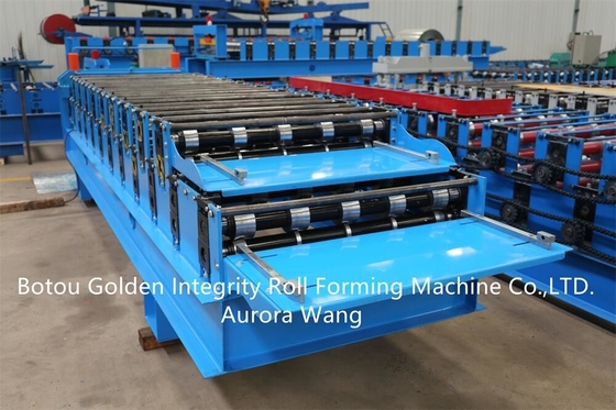 Vật liệu xây dựng mái ngói hình thang hai lớp Nhà sản xuất máy cán tạo hình