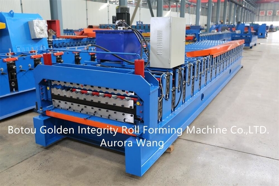 Máy cuộn tấm lợp kim loại hai lớp hoàn toàn tự động