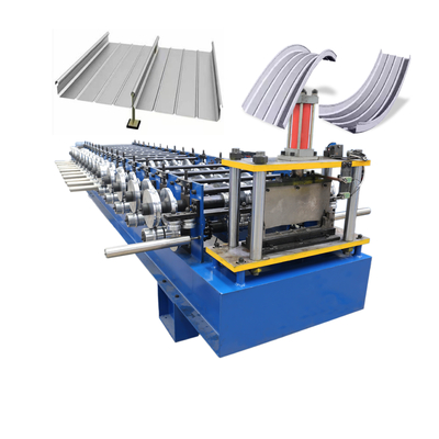 Máy làm bảng điều khiển đường may đứng Cusotmized Máy cuộn tấm lợp kim loại đứng Seam trước đây