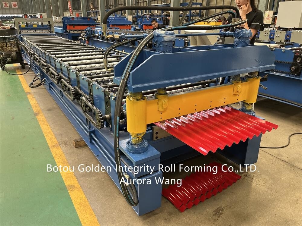 Máy cán tôn mái bằng kim loại kẽm Hệ thống cắt thủy lực
